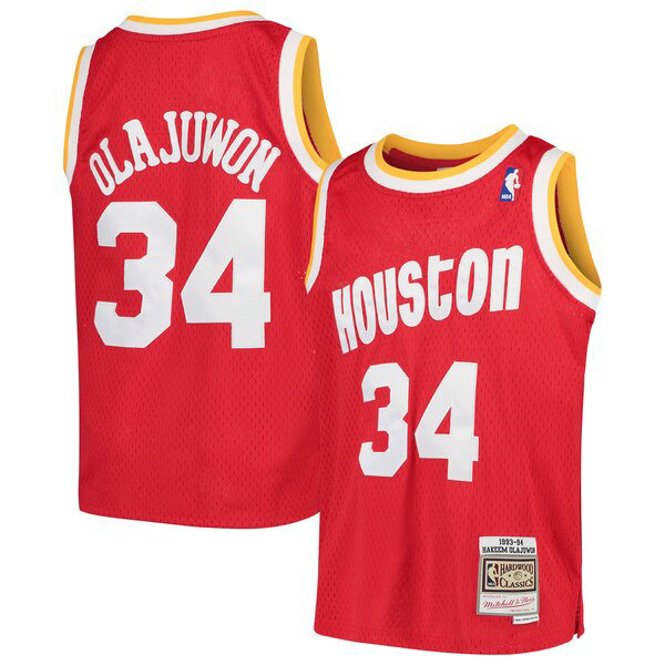 Maillot Houston Rockets enfant Hakeem Olajuwon 34 Swingman Rouge